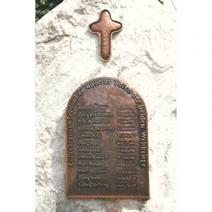 Gedenktafel-Kupferkreuz